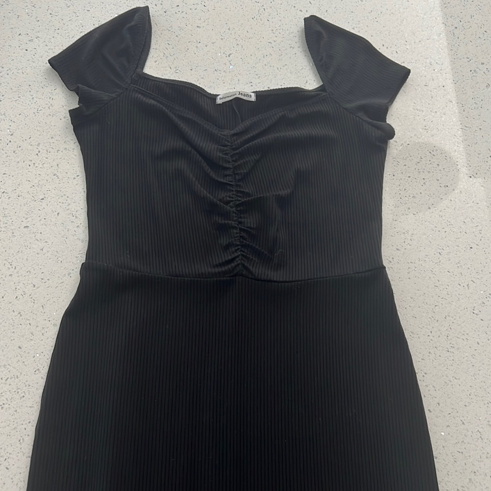 Reformation - Ribbed black dress large